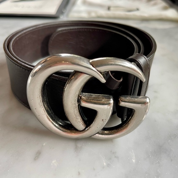 Gucci Men’s Brown Leather Interlocking GG Belt - Picture 4 of 4
